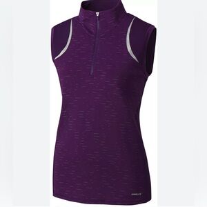 NWT Annika Women's Elite Contour Mock Neck 1/4 Zip Sleeveless Golf Top; Sz: M